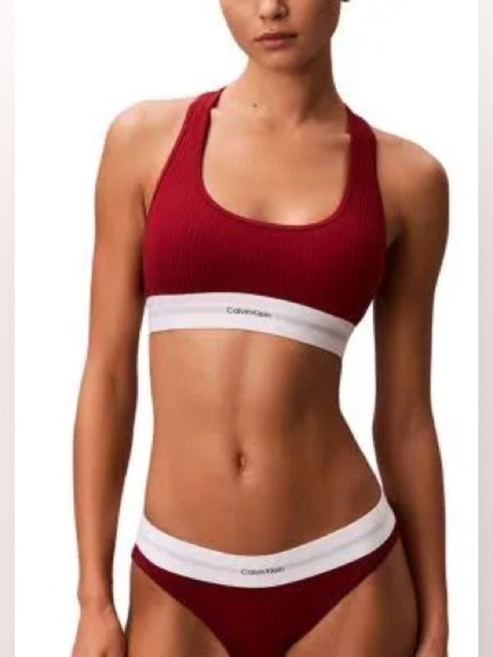 Calvin Klein Women’s Maroon Bralette & Bikini Set